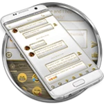 sms messages frame white gold android application logo